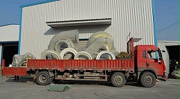 风机厂家:磐力高压玻璃钢风机运往江苏无锡处理废气